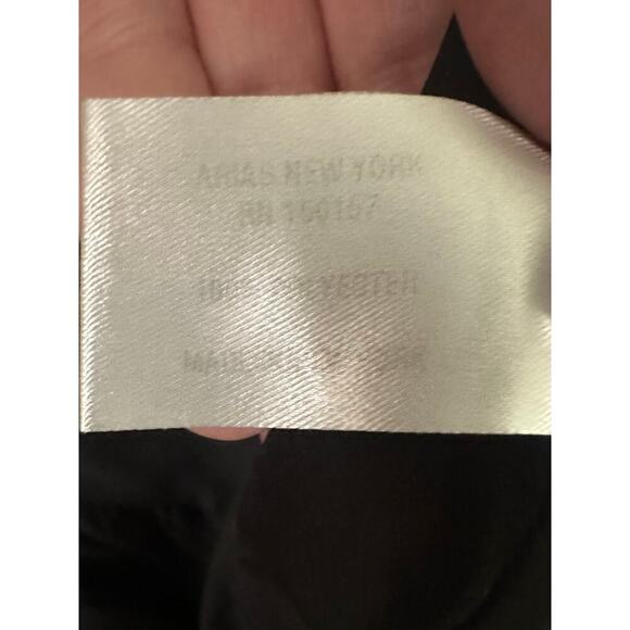 ARIAS NEW YORK Black Crepe Asymmetrical Drapey Halter Formal Cocktail Dress Sz 2 - Picture 7 of 7